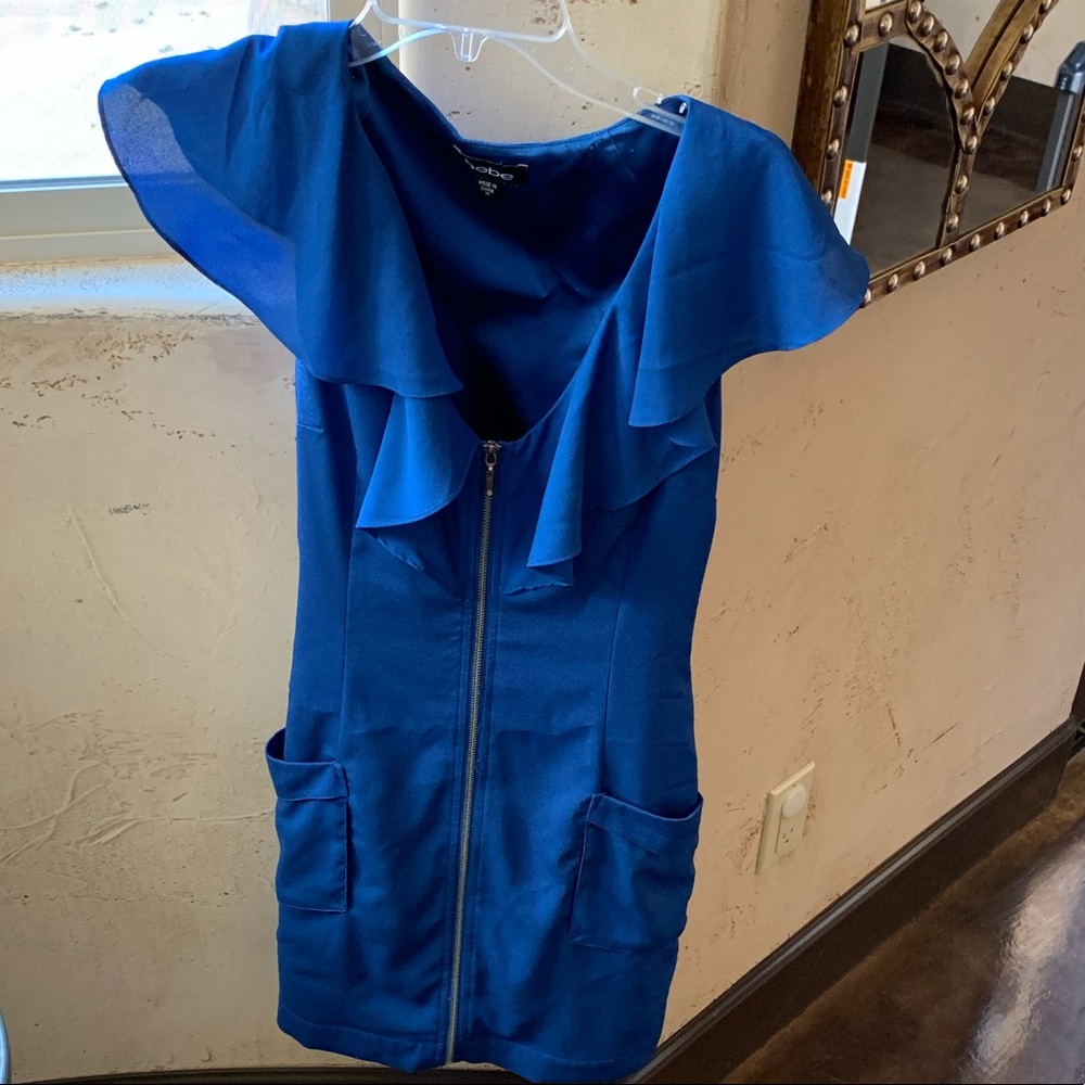 Bebe blue dress with bow